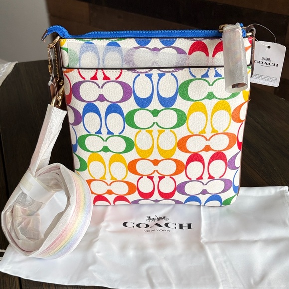 Coach Jes From the Pride Collection Crossbody in Rainbow Signature canvas - Picture 2 of 10